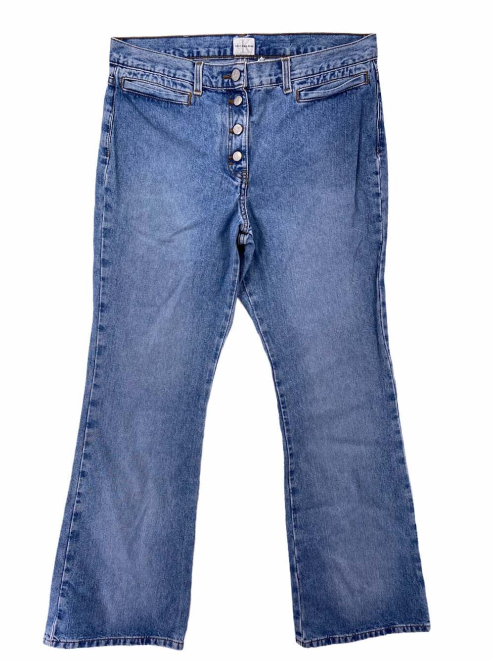 Vintage Calvin Klein Sandblast Low Rise Flare Denim Jeans Women’s Size 12
